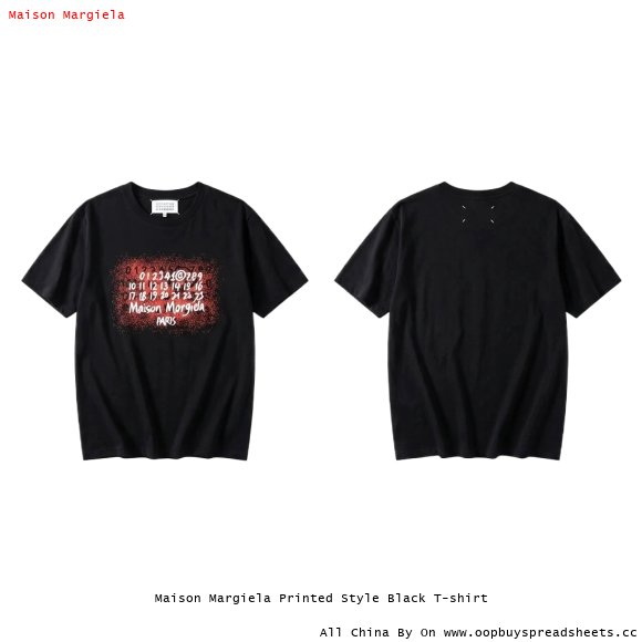 Maison Margiela Printed Style Black T-shirt