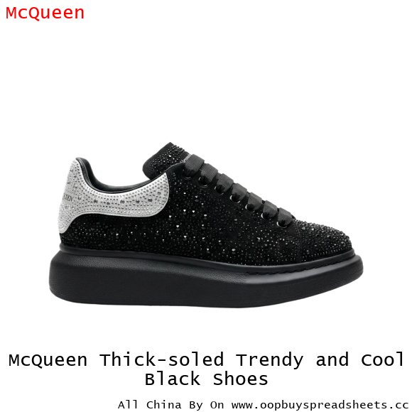 McQueen Thick-soled Trendy and Cool Black Shoes