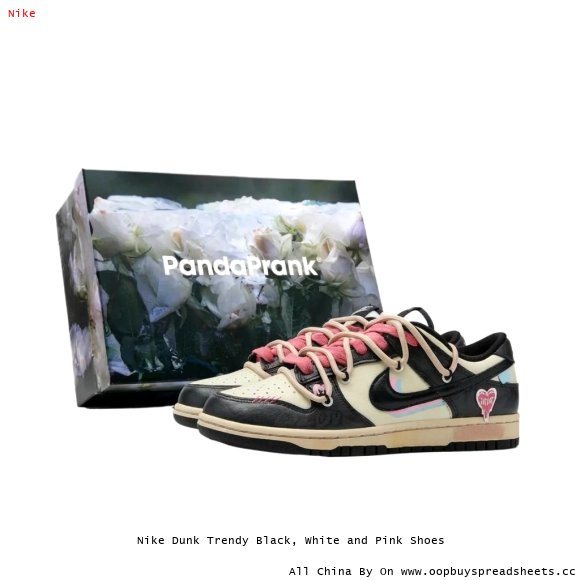 Nike Dunk Trendy Black, White and Pink Shoes