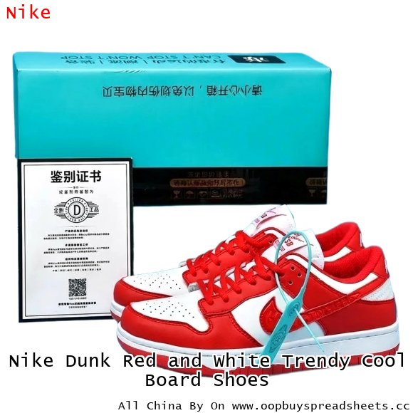 Nike Dunk Red and White Trendy Cool Board Shoes