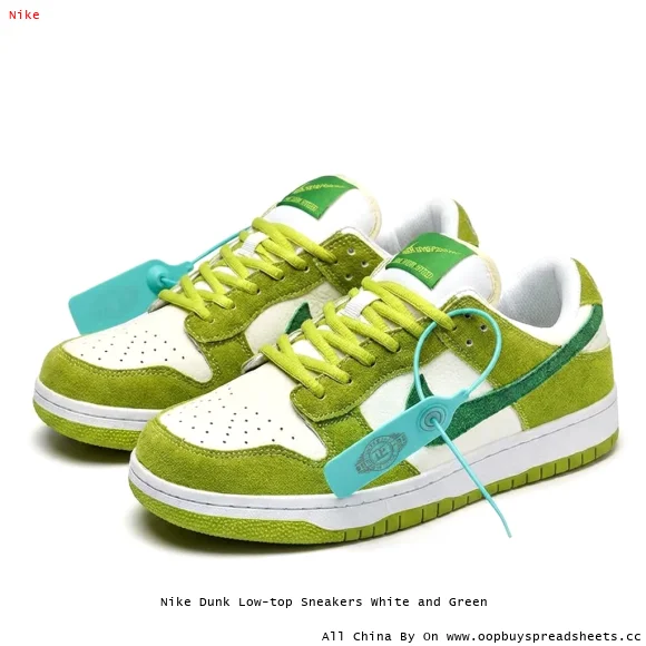 Nike Dunk Low-top Sneakers White and Green