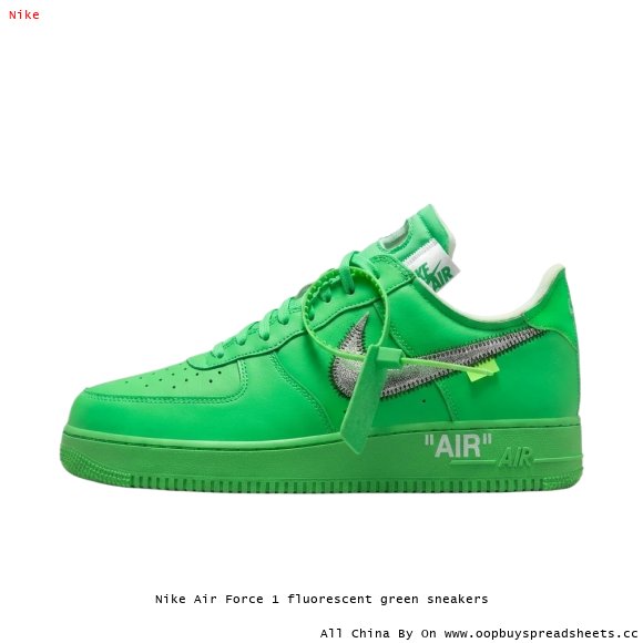 Nike Air Force 1 fluorescent green sneakers