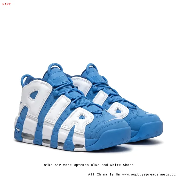 Nike Air More Uptempo Blue and White Shoes