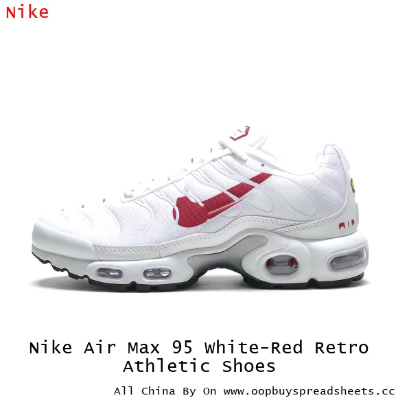 Nike Air Max 95 White-Red Retro Athletic Shoes