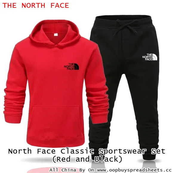 North Face Classic Sportswear Set (Red and Black)