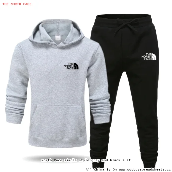 North Face simple style gray and black suit