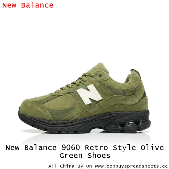 New Balance 9060 Retro Style Olive Green Shoes