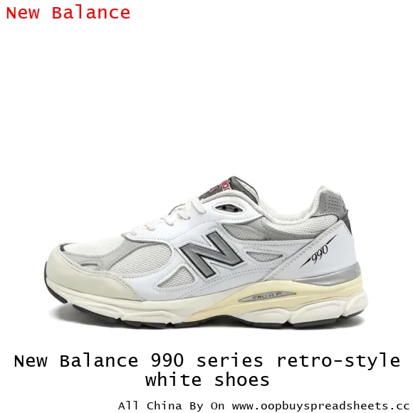 New Balance 990 series retro-style white shoes
