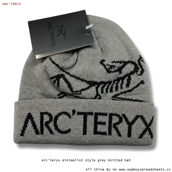Arc'teryx minimalist style grey knitted hat