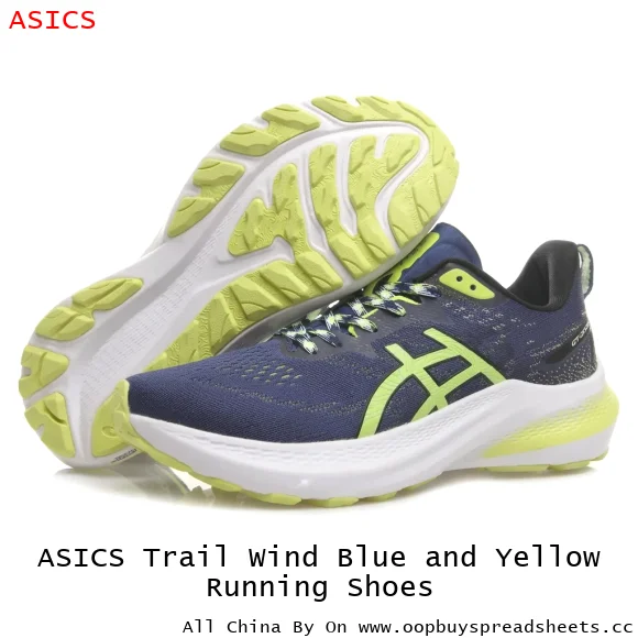 ASICS Trail Wind Blue and Yellow Running Shoes