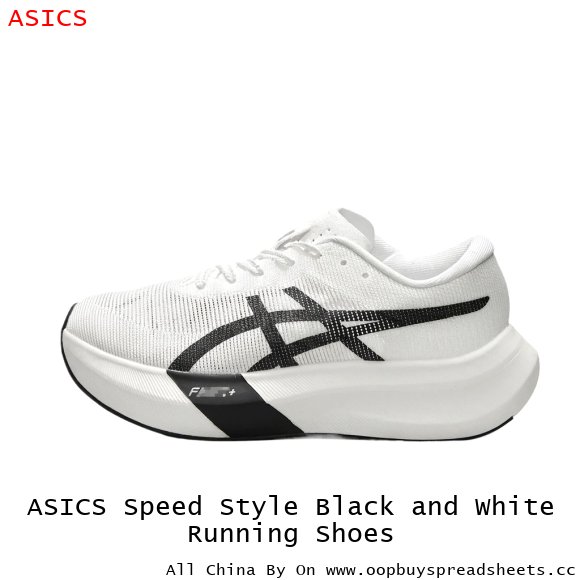 ASICS Speed Style Black and White Running Shoes