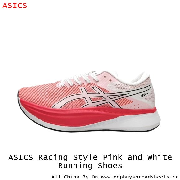 ASICS Racing Style Pink and White Running Shoes