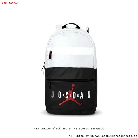 AIR JORDAN Black and White Sports Backpack