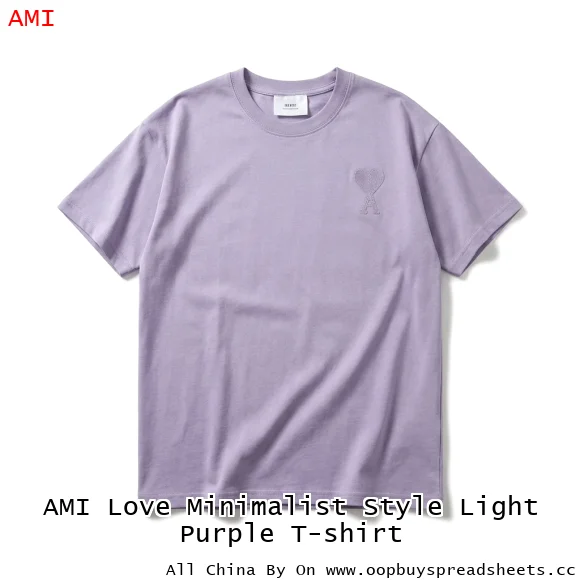 AMI Love Minimalist Style Light Purple T-shirt