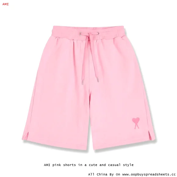AMI pink shorts in a cute and casual style