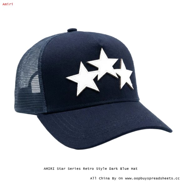 AMIRI Star Series Retro Style Dark Blue Hat