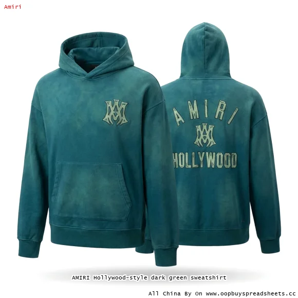 AMIRI Hollywood-style dark green sweatshirt