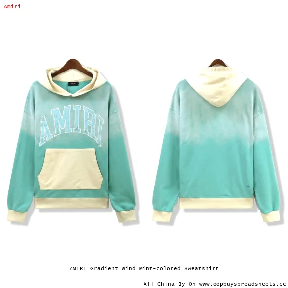 AMIRI Gradient Wind Mint-colored Sweatshirt