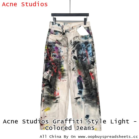 Acne Studios Graffiti Style Light - Colored Jeans