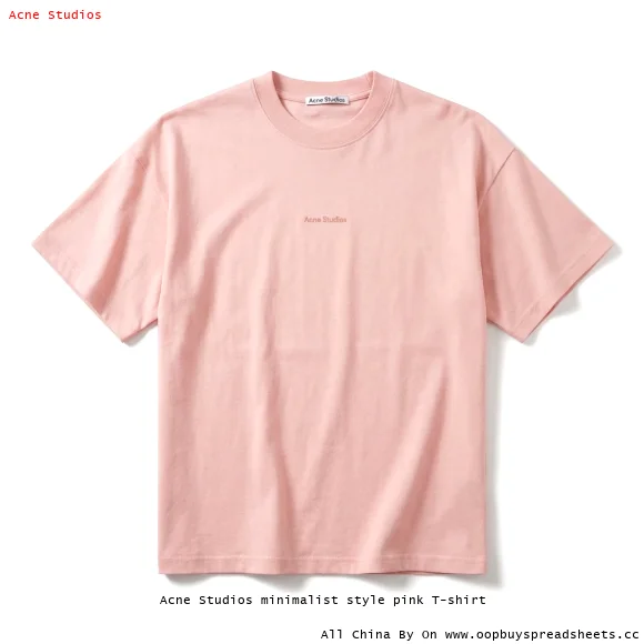 Acne Studios minimalist style pink T-shirt