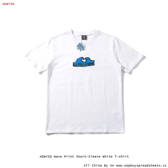 ADWYSD Wave Print Short-Sleeve White T-shirt