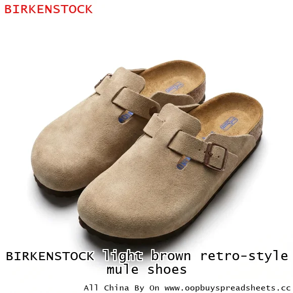 BIRKENSTOCK light brown retro-style mule shoes