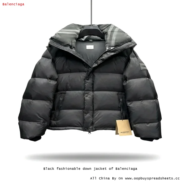Black fashionable down jacket of Balenciaga