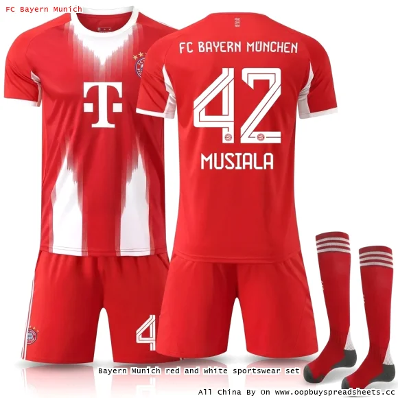 Bayern Munich red and white sportswear set