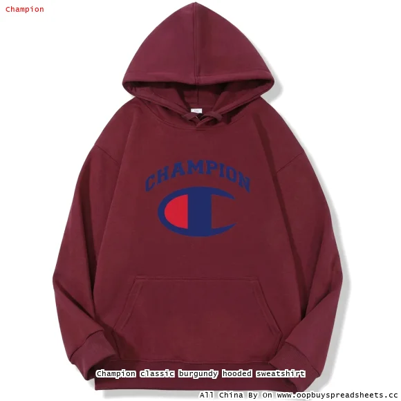 Champion classic burgundy hooded sweatshirt