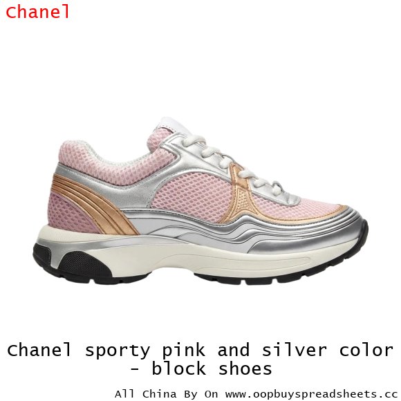 Chanel sporty pink and silver color - block shoes