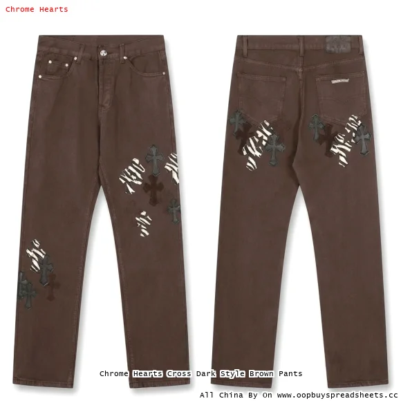 Chrome Hearts Cross Dark Style Brown Pants