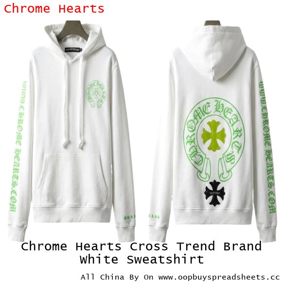 Chrome Hearts Cross Trend Brand White Sweatshirt