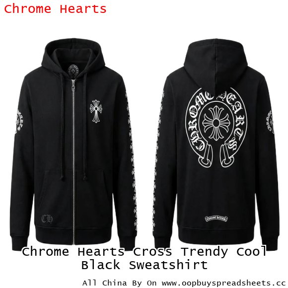Chrome Hearts Cross Trendy Cool Black Sweatshirt
