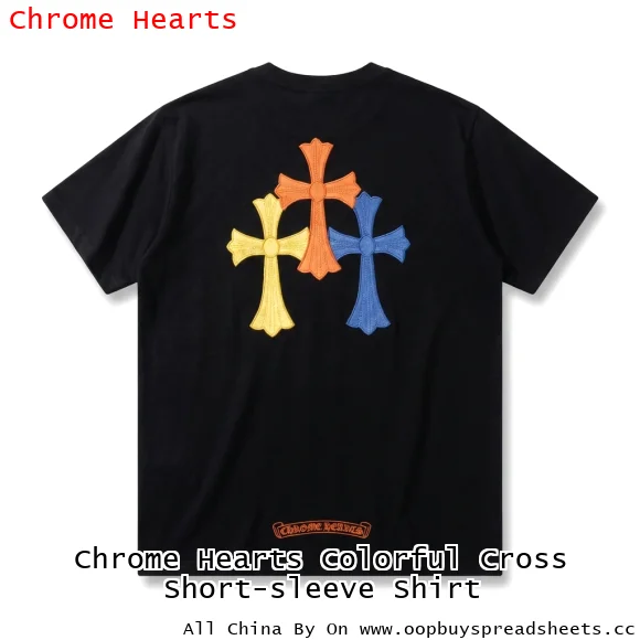 Chrome Hearts Colorful Cross Short-sleeve Shirt