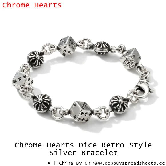 Chrome Hearts Dice Retro Style Silver Bracelet