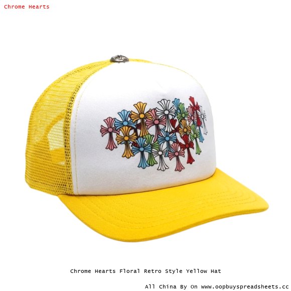 Chrome Hearts Floral Retro Style Yellow Hat