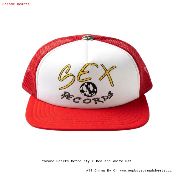 Chrome Hearts Retro Style Red and White Hat