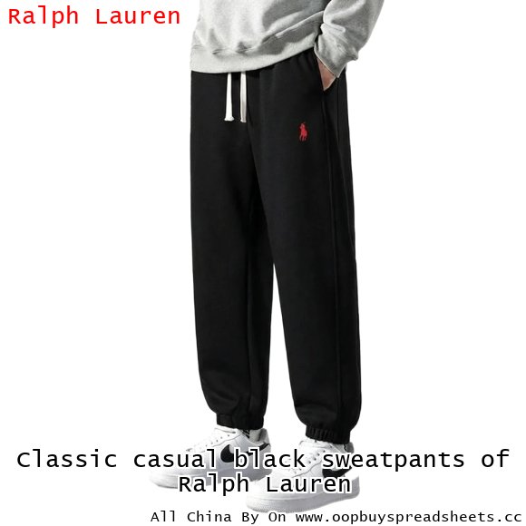 Classic casual black sweatpants of Ralph Lauren