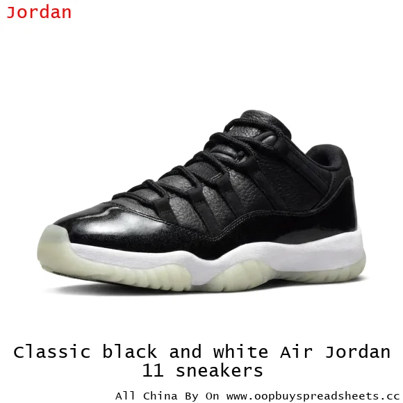 Classic black and white Air Jordan 11 sneakers