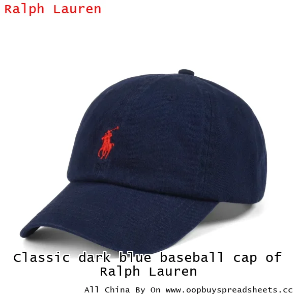 Classic dark blue baseball cap of Ralph Lauren