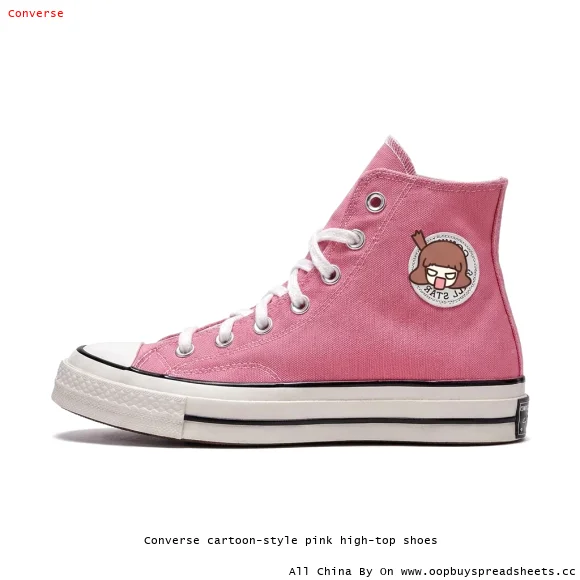 Converse cartoon-style pink high-top shoes
