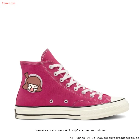 Converse Cartoon Cool Style Rose Red Shoes