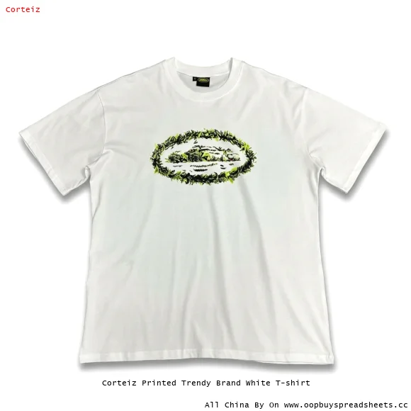 Corteiz Printed Trendy Brand White T-shirt