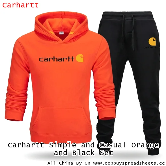 Carhartt Simple and Casual Orange and Black Set