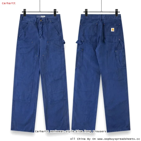 Carhartt workwear style blue long trousers