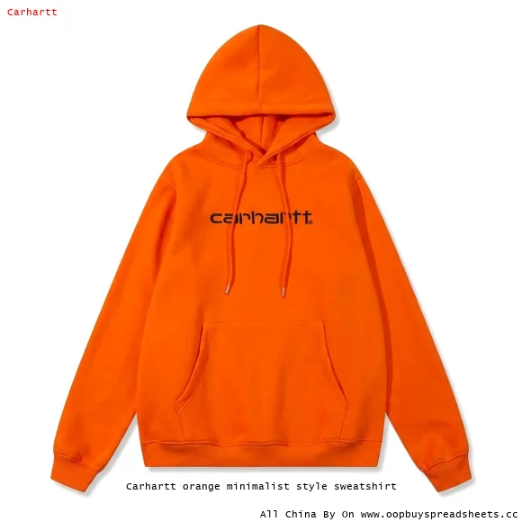 Carhartt orange minimalist style sweatshirt