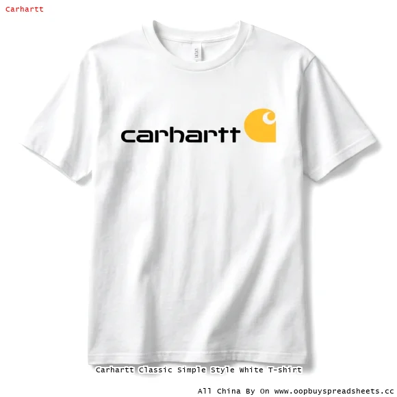 Carhartt Classic Simple Style White T-shirt