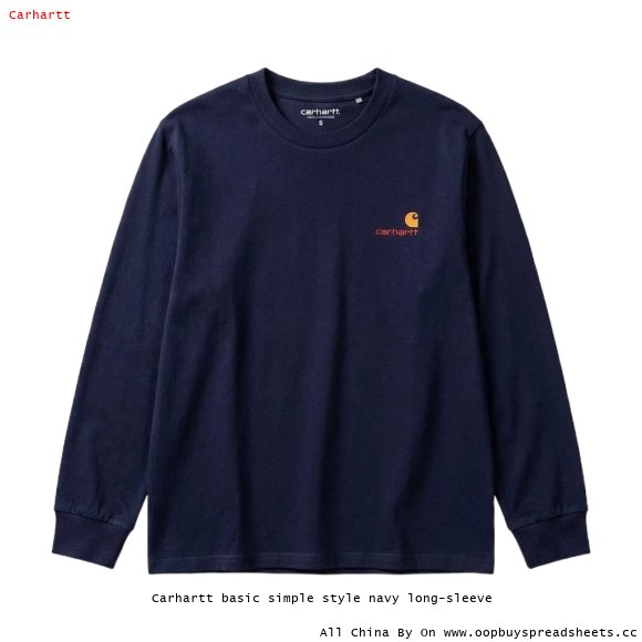 Carhartt basic simple style navy long-sleeve