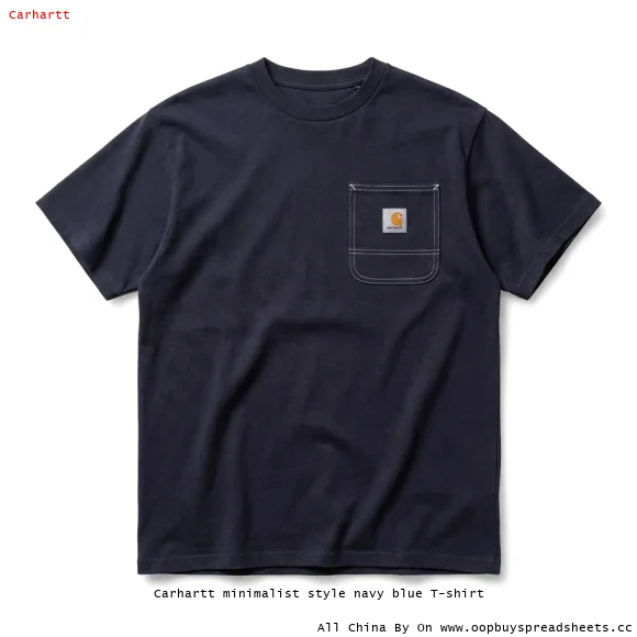 Carhartt minimalist style navy blue T-shirt