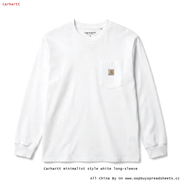 Carhartt minimalist style white long-sleeve